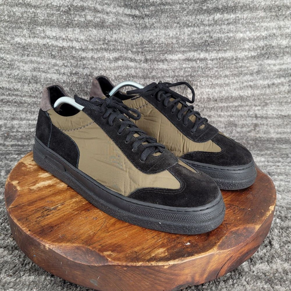 Hudson London Mens‎ 11.5 Suede Leather Sneakers Green Black Shoes EU 45